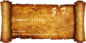 Zombor Tilla névjegykártya